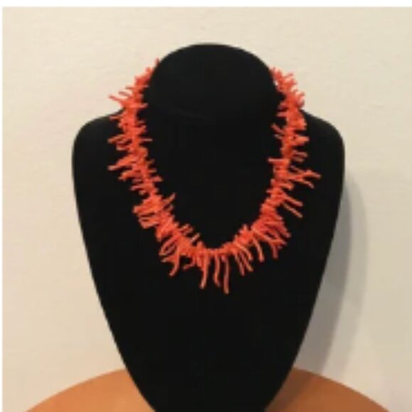Coral Necklace and Earrings Set - Picture 1 of 4